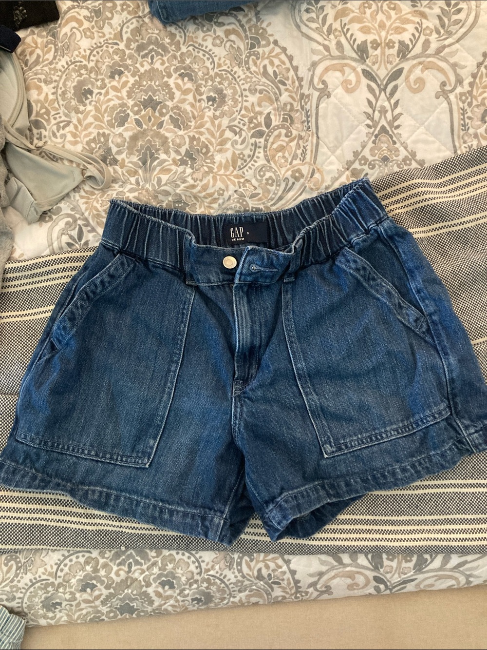 GAP Dark Blue High Waist Denim Shorts